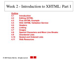 Week 2 - Introduction to XHTML: Part 1