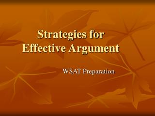 Strategies for Effective Argument