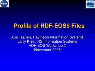 Profile of HDF-EOS5 Files