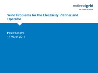 Wind Problems for the Electricity Planner and Operator