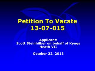 Petition To Vacate 13-07-015