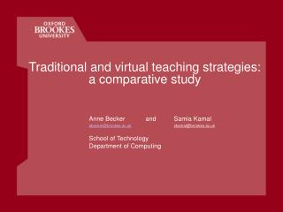 Traditional and virtual teaching strategies: a comparative study