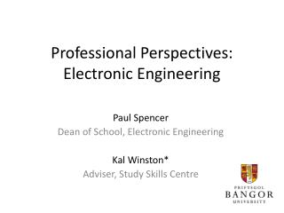 Professional Perspectives: Electronic Engineering