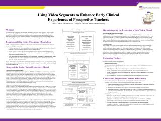 Using Video Segments to Enhance Early Clinical Experiences of Prospective Teachers