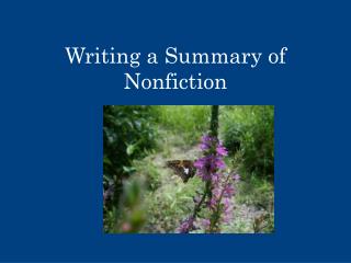 Writing a Summary of Nonfiction