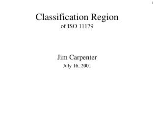Classification Region of ISO 11179