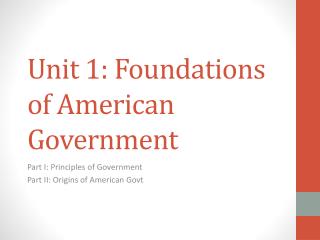 Unit 1: Foundations of American Government