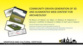 Community-driven generation of 3D and augmented web content for archaeology