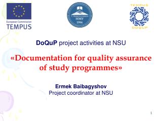 DoQuP project activities at NSU « Documentation for quality assurance of study programmes »