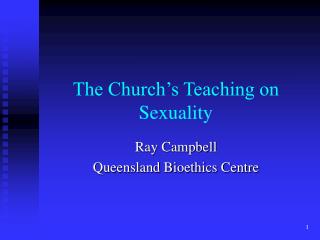 The Church’s Teaching on Sexuality