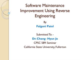 Software Maintenance Improvement Using Reverse Engineering