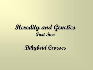 Heredity and Genetics Part Two Dihybrid Crosses