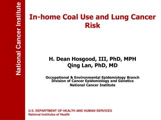 In-home Coal Use and Lung Cancer Risk