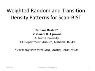 Weighted Random and Transition Density Patterns for Scan-BIST