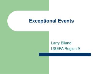 Exceptional Events