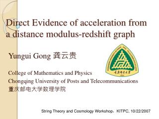Direct Evidence of acceleration from a distance modulus- redshift graph