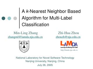 A k -Nearest Neighbor Based Algorithm for Multi-Label Classification