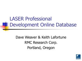 LASER Professional Development Online Database
