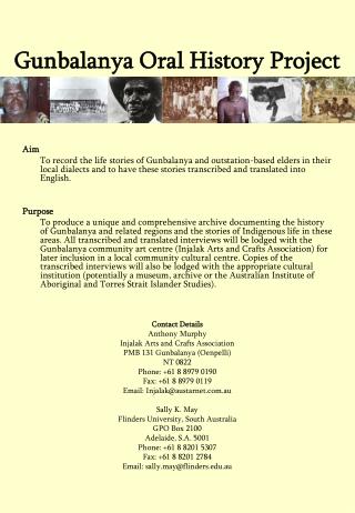 Gunbalanya Oral History Project