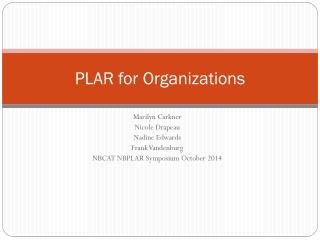 PLAR for Organizations