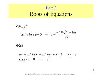 Part 2 Roots of Equations