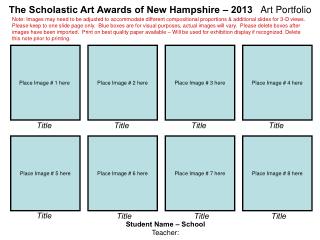The Scholastic Art Awards of New Hampshire – 2013 Art Portfolio