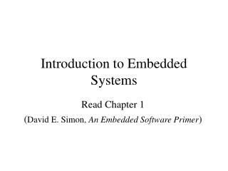 Introduction to Embedded Systems