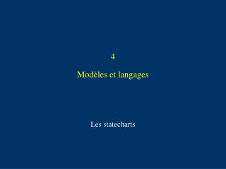4 Modèles et langages