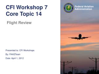 CFI Workshop 7 Core Topic 14