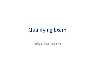 Qualifying Exam