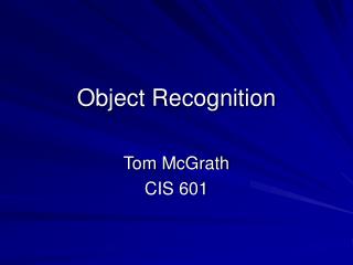 Object Recognition