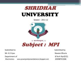 SHRIDHAR UNIVERSITY