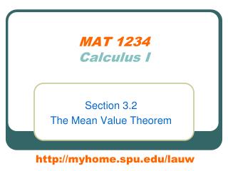 MAT 1234 Calculus I