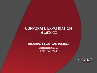 CORPORATE EXPATRIATION IN MEXICO