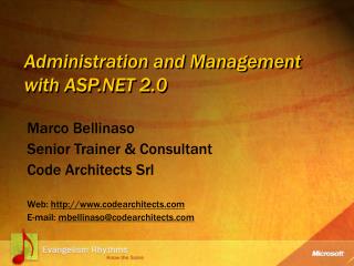 Administration and Management with ASP.NET 2.0