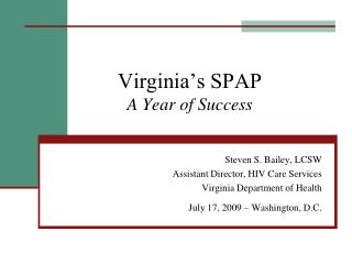 Virginia’s SPAP A Year of Success