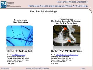 Mechanical Process Engineering and Clean Air Technology