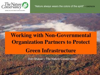 Working with Non-Governmental Organization Partners to Protect Green Infrastructure
