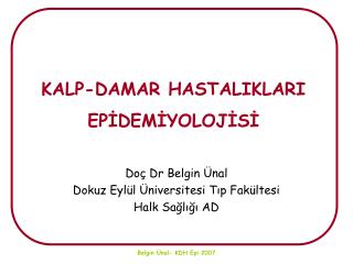 KALP-DAMAR HASTALIKLARI EPİDEMİYOLOJİSİ