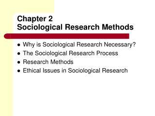 Chapter 2 Sociological Research Methods