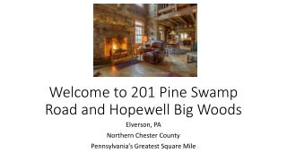 Welcome to 201 Pine Swamp Road and Hopewell Big Woods