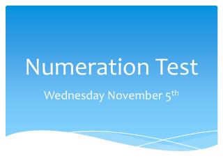 Numeration Test