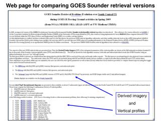 Web page for comparing GOES Sounder retrieval versions