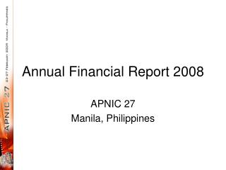 Annual Financial Report 2008