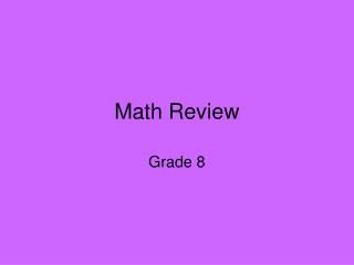 Math Review