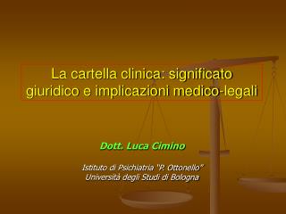 La cartella clinica: significato giuridico e implicazioni medico-legali