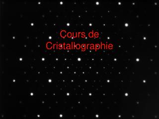 Cours de Cristallographie