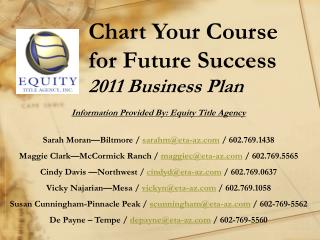 Chart Your Course for Future Success 2011 Business Plan