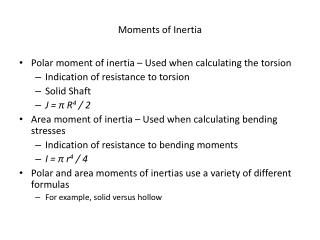 Moments of Inertia