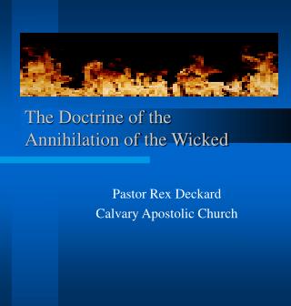 The Doctrine of the Annihilation of the Wicked